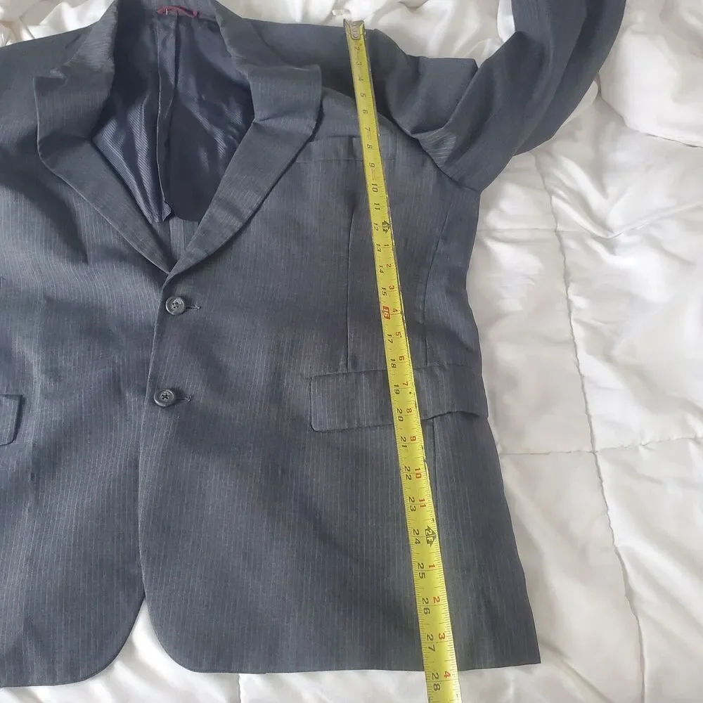Hart Schaffner Marx Vintage Suit Coat Size 44 Pinstripe Gray Grey Viracle Blazer